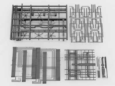 现代吊顶3D模型下载
